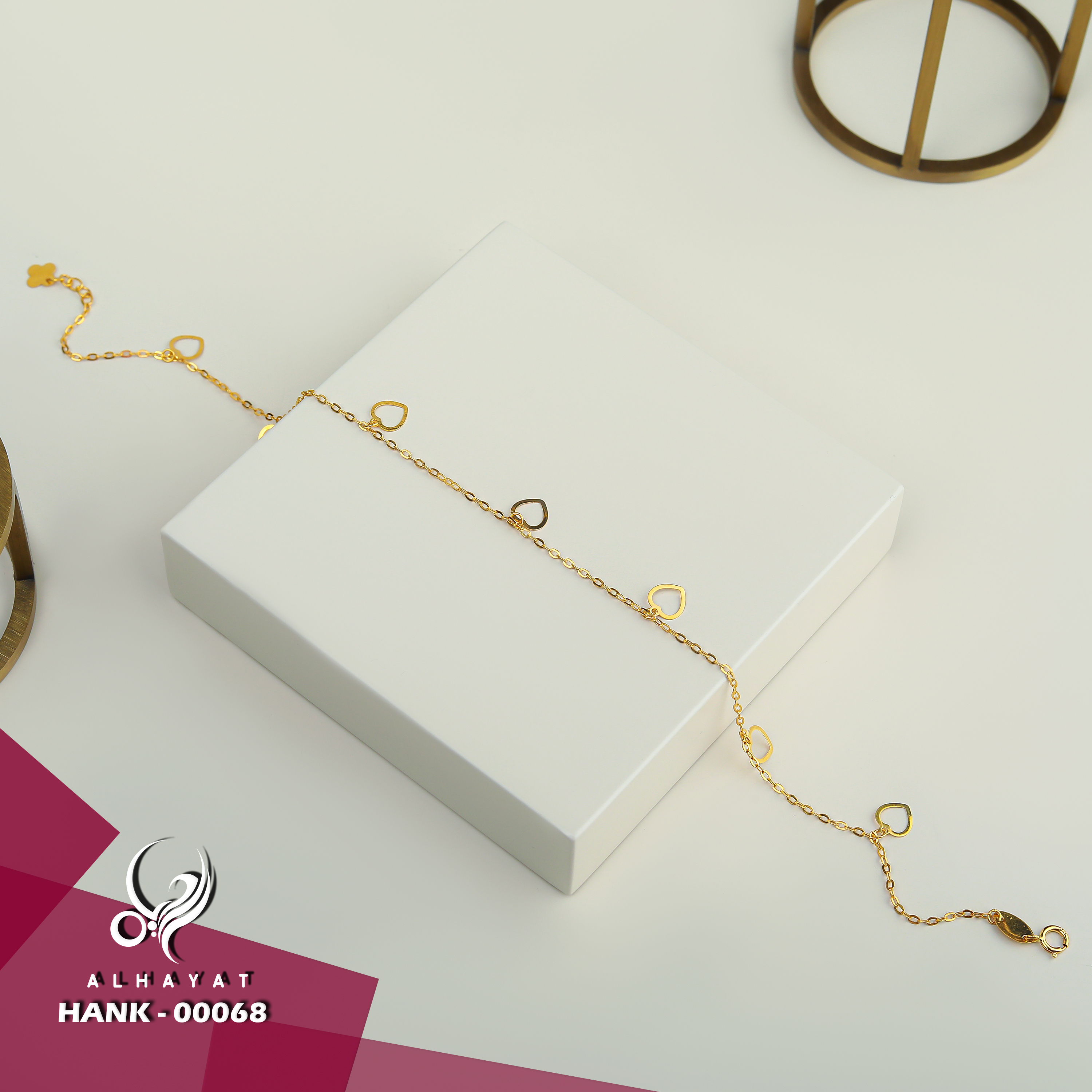 21 karat gold anklet, Turkish made - (H-0839)